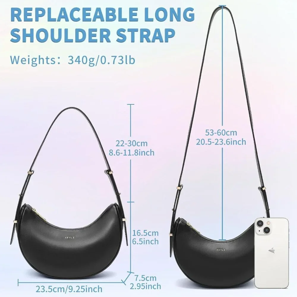 Small Shoulder Bag for Women Vegan Leather Crossbody Bags Adjust Handbags Purses - Picture 3 of 6